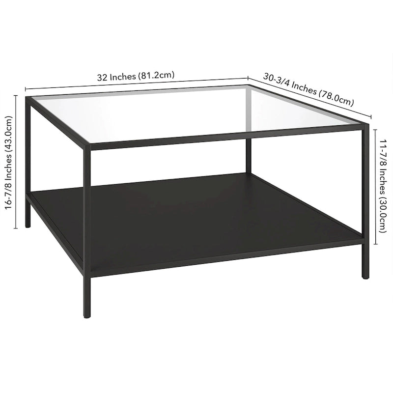 Table basse Sivil 32 carrée avec étagère