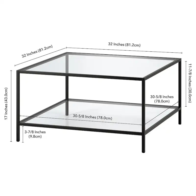 Table basse Sivil 32 carrée avec étagère