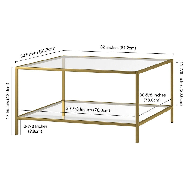 Table basse Sivil 32 carrée avec étagère
