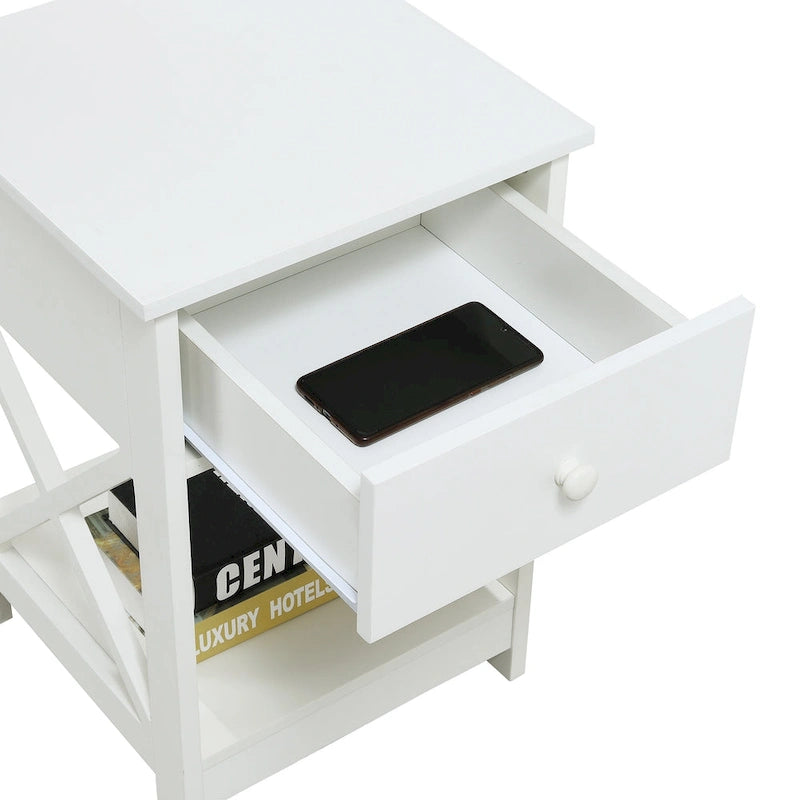 Table d'appoint Oxford à 1 tiroir avec étagère Convenience Concepts