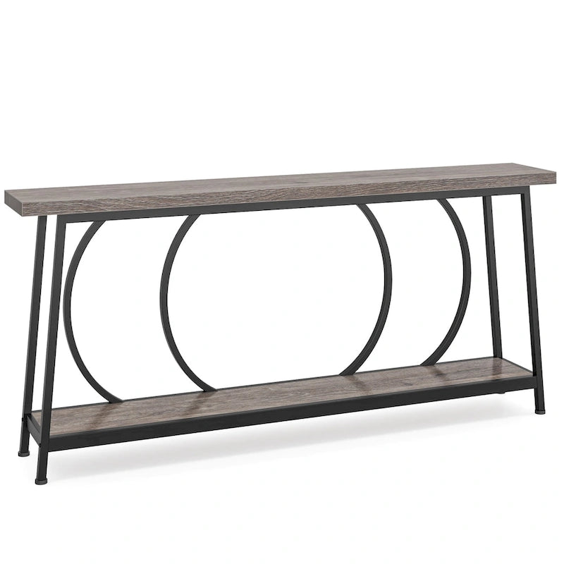 Table console de 70,9 pouces avec rangement, table console de canapé étroite extra longue