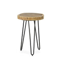 Table d'appoint Carolina Living Seti Live Edge - Plateau naturel - Piètement noir