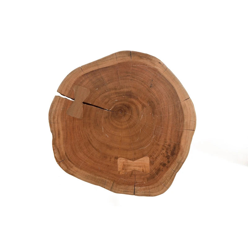 Table d'appoint Carolina Living Seti Live Edge - Plateau naturel - Piètement noir