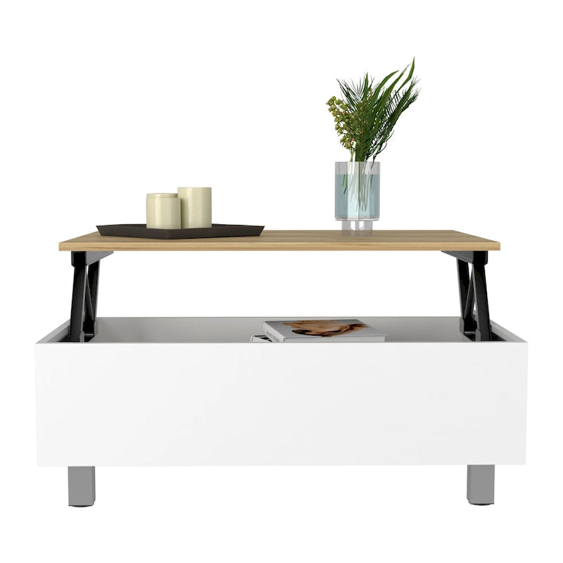 Table basse avec plateau relevable, rangement intégré et 4 pieds TUHOME Gambia