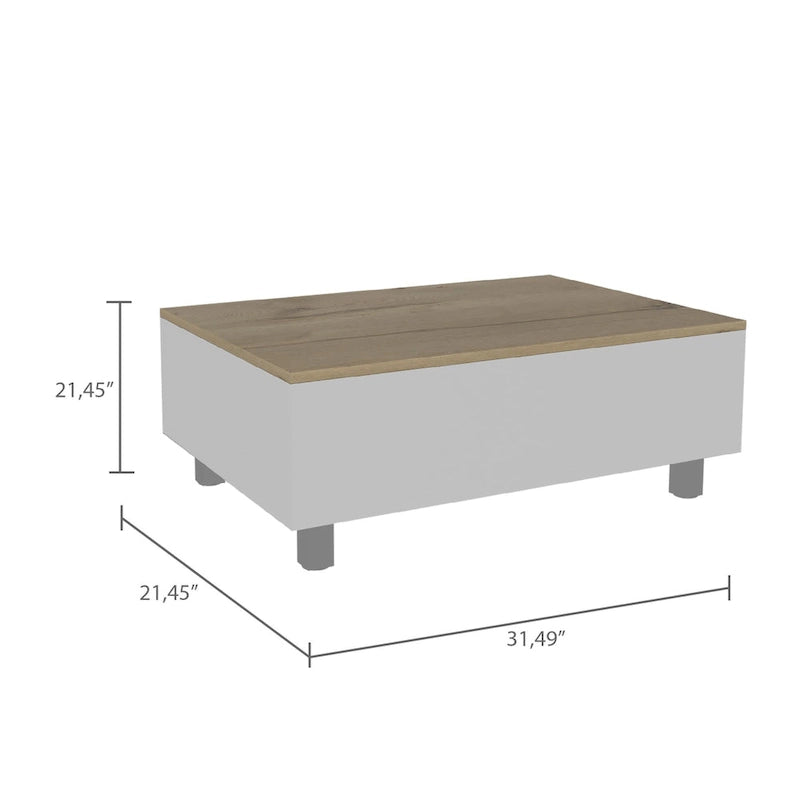 Table basse avec plateau relevable, rangement intégré et 4 pieds TUHOME Gambia