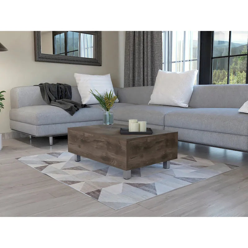 Table basse avec plateau relevable, rangement intégré et 4 pieds TUHOME Gambia