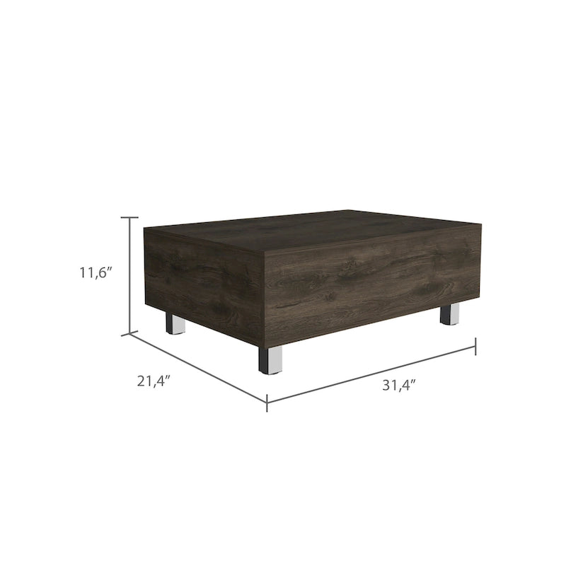 Table basse avec plateau relevable, rangement intégré et 4 pieds TUHOME Gambia