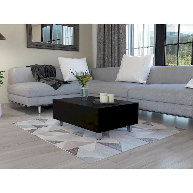 Table basse avec plateau relevable, rangement intégré et 4 pieds TUHOME Gambia