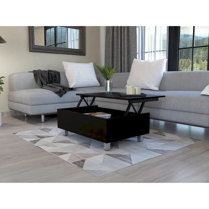 Table basse avec plateau relevable, rangement intégré et 4 pieds TUHOME Gambia