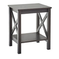 The Gray Barn Xanadu Hill Table d'appoint à deux niveaux et étagère, avec piètement en X