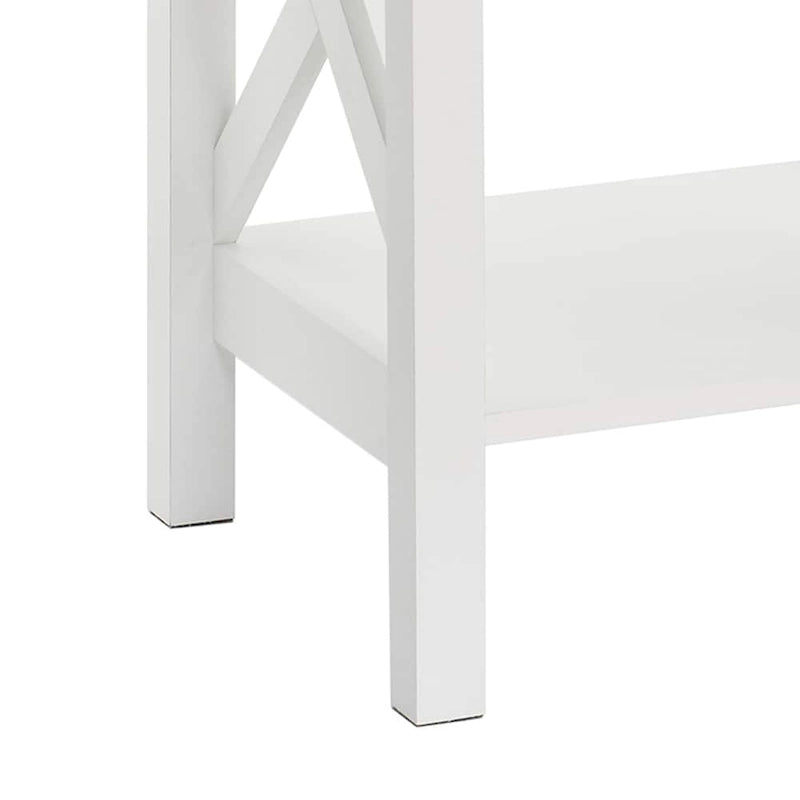 The Gray Barn Xanadu Hill Table d'appoint à deux niveaux et étagère, avec piètement en X