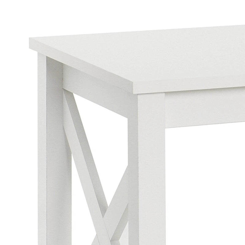 The Gray Barn Xanadu Hill Table d'appoint à deux niveaux et étagère, avec piètement en X
