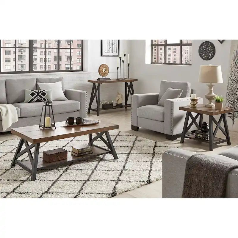 Console d'entrée Bryson Rustic X-Base pour canapé par iNSPIRE Q Classic