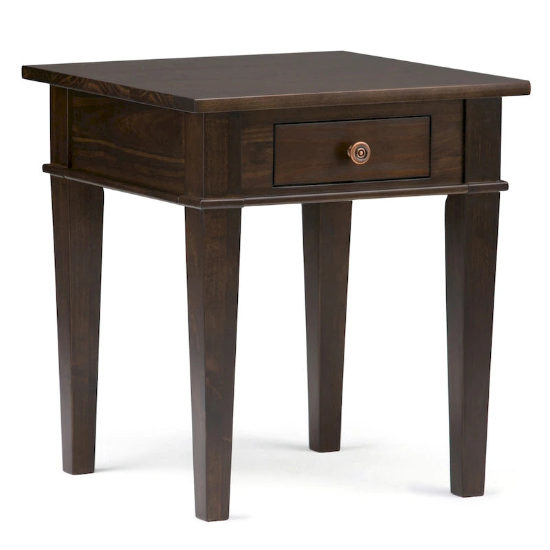 Table d'appoint carrée de transition WYNDENHALL Sterling en BOIS MASSIF de 45,7 cm de large - 45,7 L x 45,7 P x 50,8 H