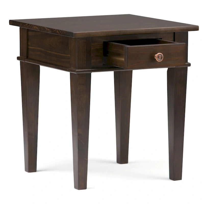 Table d'appoint carrée de transition WYNDENHALL Sterling en BOIS MASSIF de 45,7 cm de large - 45,7 L x 45,7 P x 50,8 H