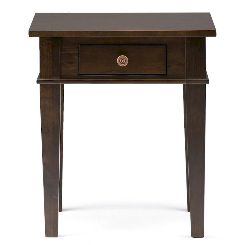 Table d'appoint carrée de transition WYNDENHALL Sterling en BOIS MASSIF de 45,7 cm de large - 45,7 L x 45,7 P x 50,8 H