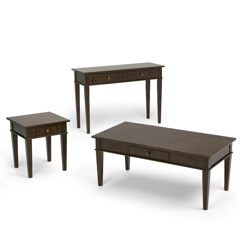 Table d'appoint carrée de transition WYNDENHALL Sterling en BOIS MASSIF de 45,7 cm de large - 45,7 L x 45,7 P x 50,8 H