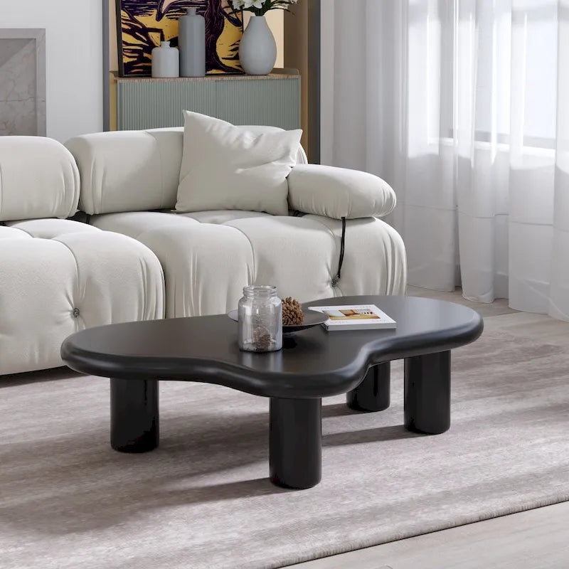 Table basse nuage, décor de table basse moderne irrégulière avec 4 pieds
