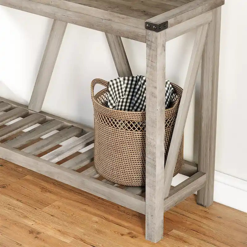 Pellebant Table console d'entrée en A, table de canapé longue avec étagère - 114,99 cm L x 35,51 cm l x 80,98 cm H