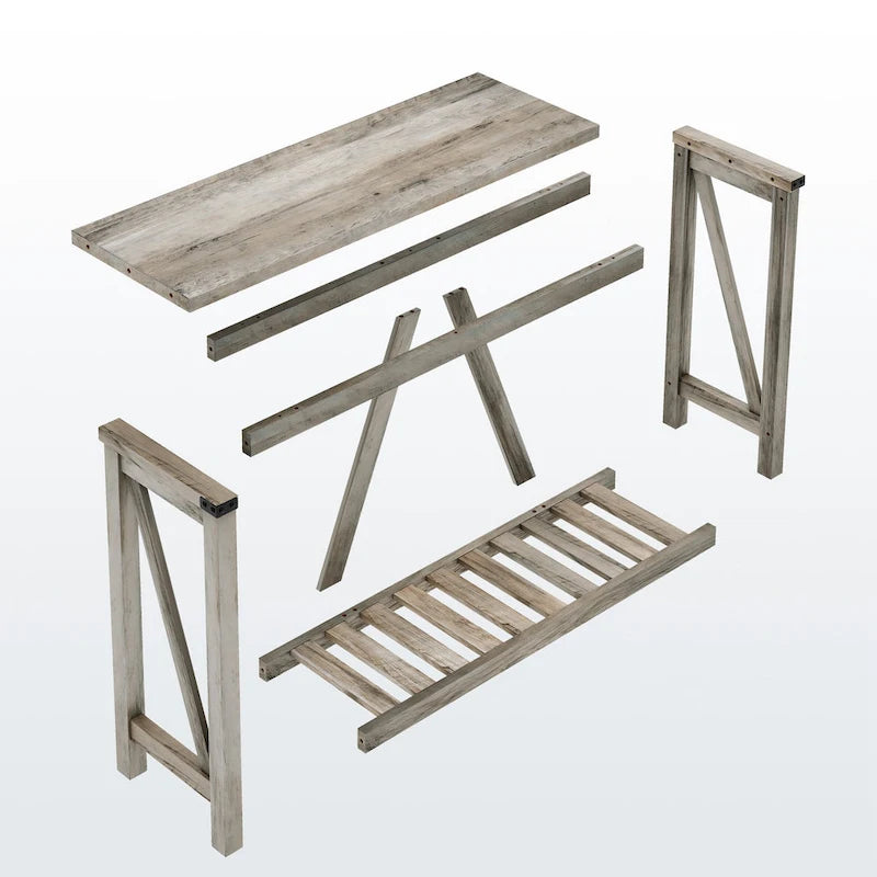 Pellebant Table console d'entrée en A, table de canapé longue avec étagère - 114,99 cm L x 35,51 cm l x 80,98 cm H