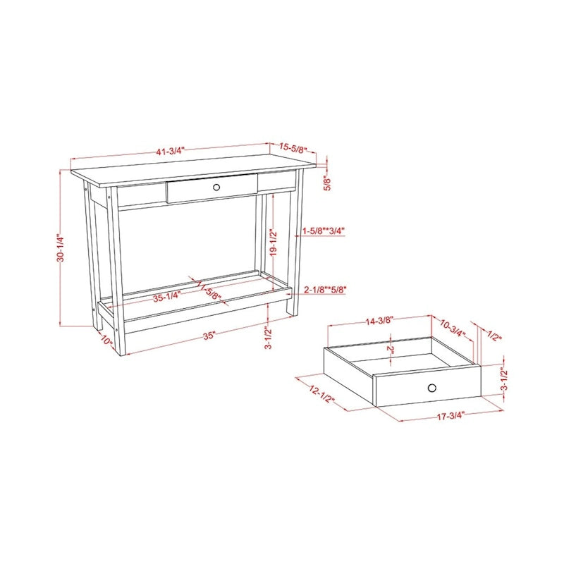 DH BASIC Ensemble table basse 4 pièces en bois d'hévéa avec étagères ouvertes et tiroir par Denhour