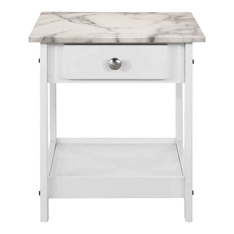 DH BASIC Ensemble table basse 4 pièces en bois d'hévéa avec étagères ouvertes et tiroir par Denhour