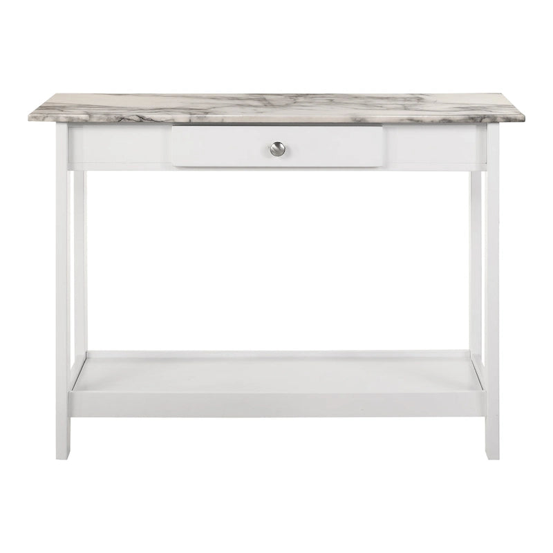 DH BASIC Ensemble table basse 4 pièces en bois d'hévéa avec étagères ouvertes et tiroir par Denhour