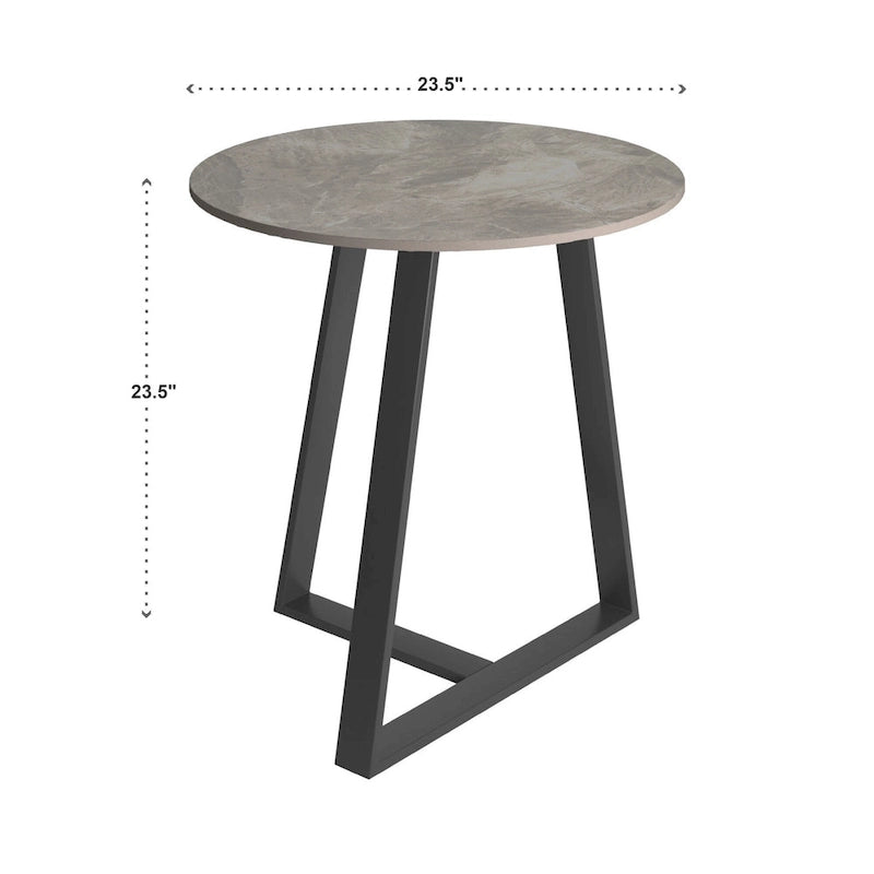 Tables basses Jurmala en pierre frittée brillante avec piètement en métal gris par iNSPIRE Q Modern