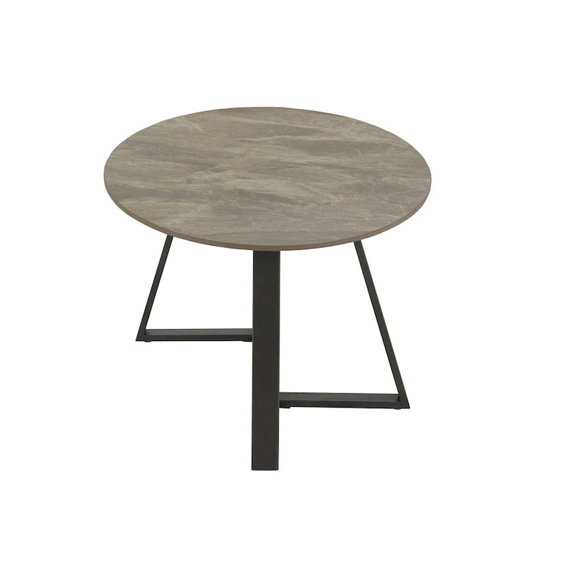 Tables basses Jurmala en pierre frittée brillante avec piètement en métal gris par iNSPIRE Q Modern
