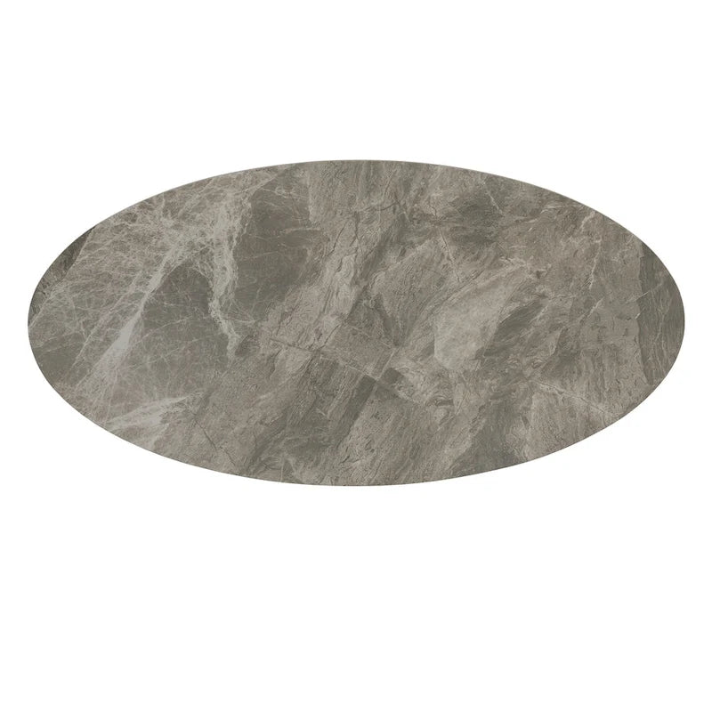 Tables basses Jurmala en pierre frittée brillante avec piètement en métal gris par iNSPIRE Q Modern