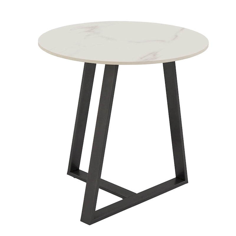 Tables basses Jurmala en pierre frittée brillante avec piètement en métal gris par iNSPIRE Q Modern