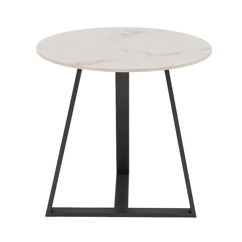 Tables basses Jurmala en pierre frittée brillante avec piètement en métal gris par iNSPIRE Q Modern