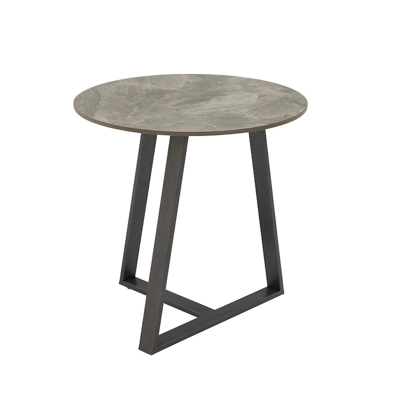 Tables basses Jurmala en pierre frittée brillante avec piètement en métal gris par iNSPIRE Q Modern