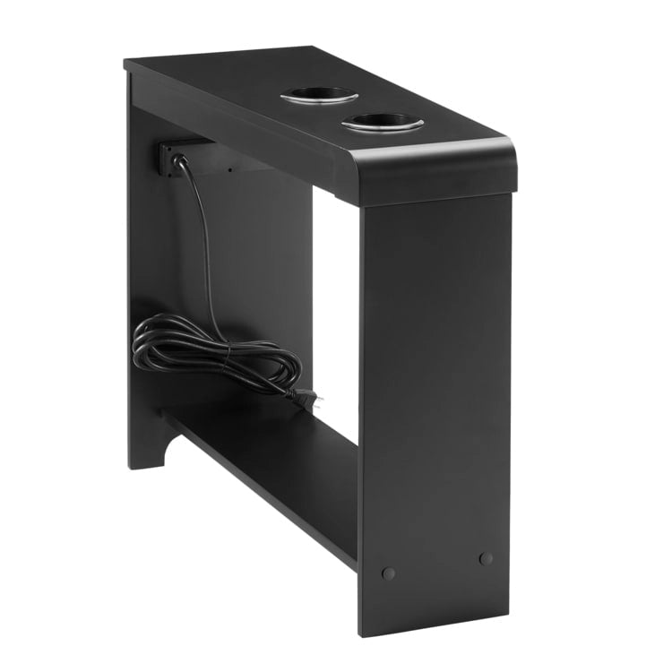 Table d'appoint étroite avec station de charge - Table de chevet avec rangement, 2 prises de courant et 2 ports USB