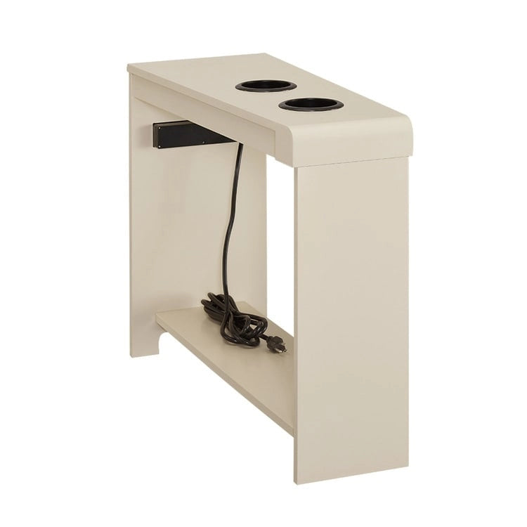 Table d'appoint étroite avec station de charge - Table de chevet avec rangement, 2 prises de courant et 2 ports USB