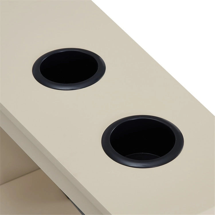 Table d'appoint étroite avec station de charge - Table de chevet avec rangement, 2 prises de courant et 2 ports USB