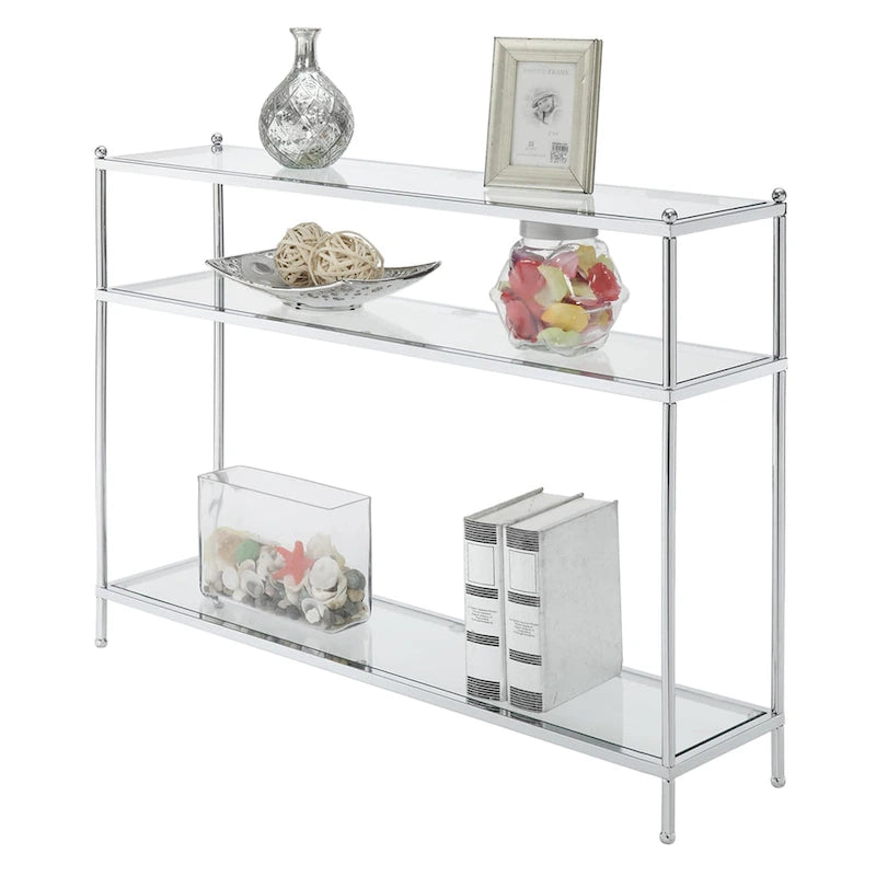 Convenience Concepts Royal Crest Table console à 3 niveaux en verre