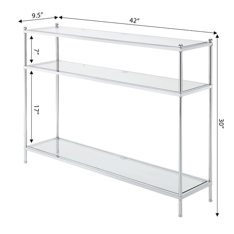 Convenience Concepts Royal Crest Table console à 3 niveaux en verre