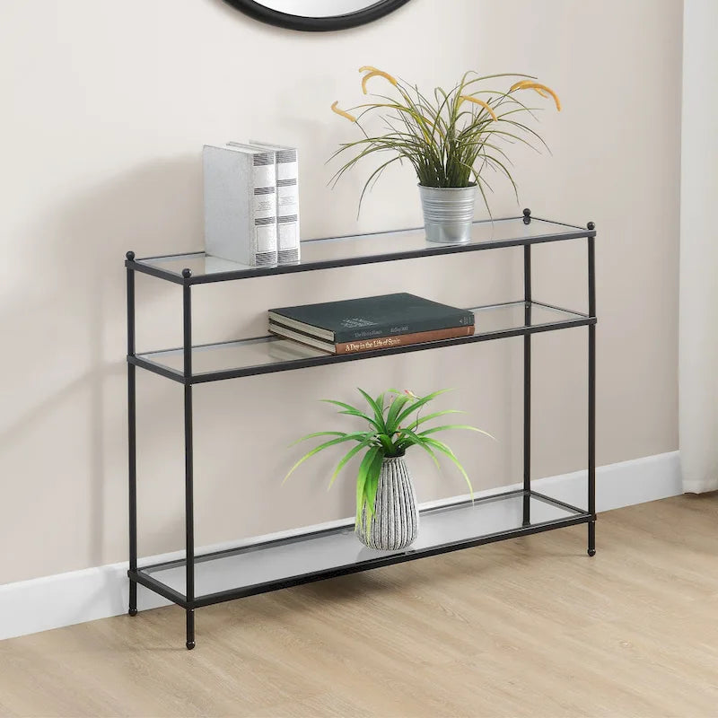 Convenience Concepts Royal Crest Table console à 3 niveaux en verre