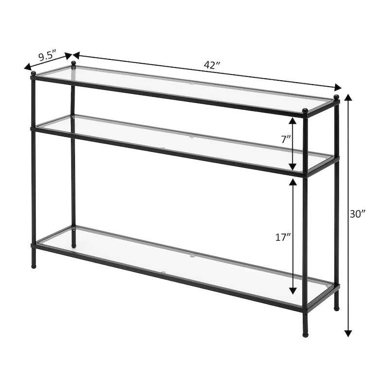 Convenience Concepts Royal Crest Table console à 3 niveaux en verre