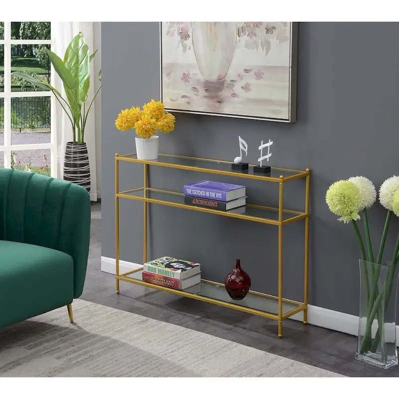 Convenience Concepts Royal Crest Table console à 3 niveaux en verre