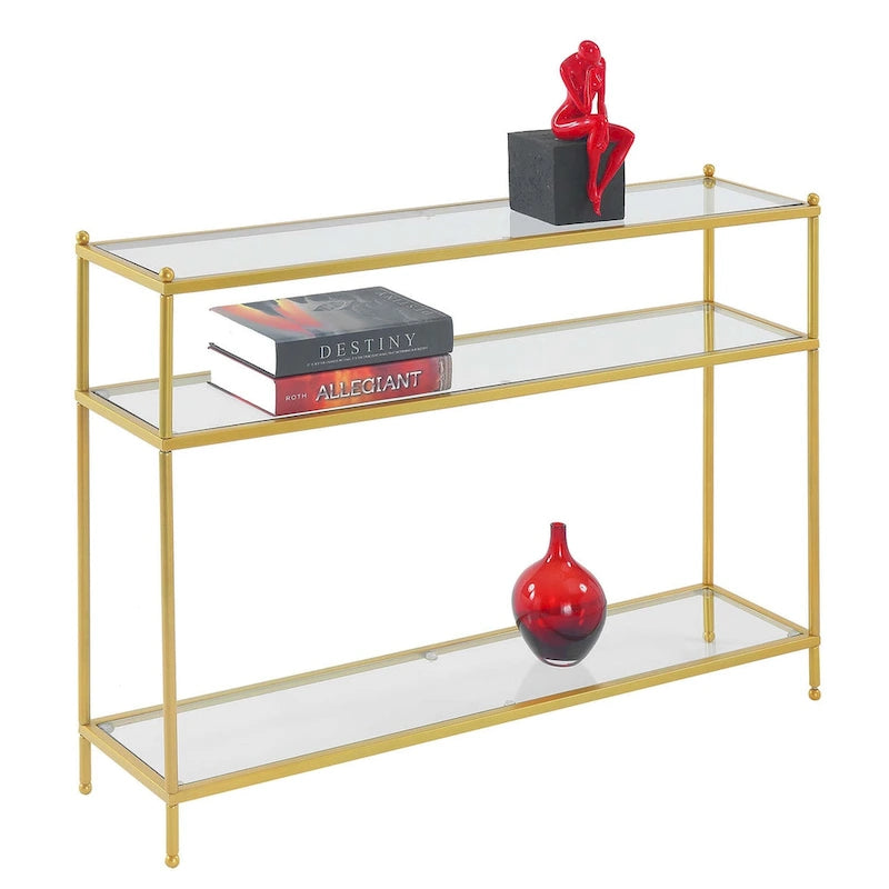 Convenience Concepts Royal Crest Table console à 3 niveaux en verre