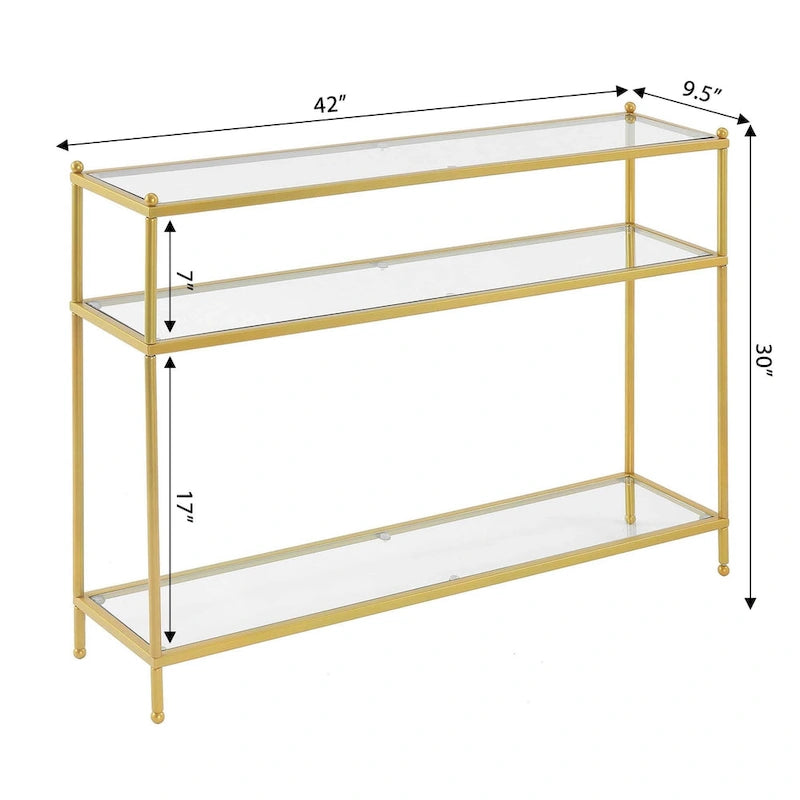 Convenience Concepts Royal Crest Table console à 3 niveaux en verre