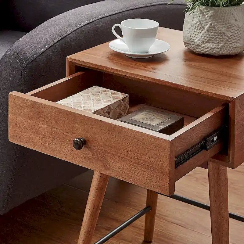 Table de chevet à 1 tiroir Aksel Wood par iNSPIRE Q Modern