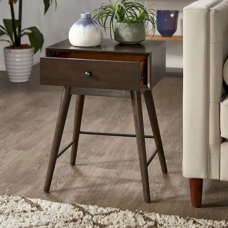Table de chevet à 1 tiroir Aksel Wood par iNSPIRE Q Modern