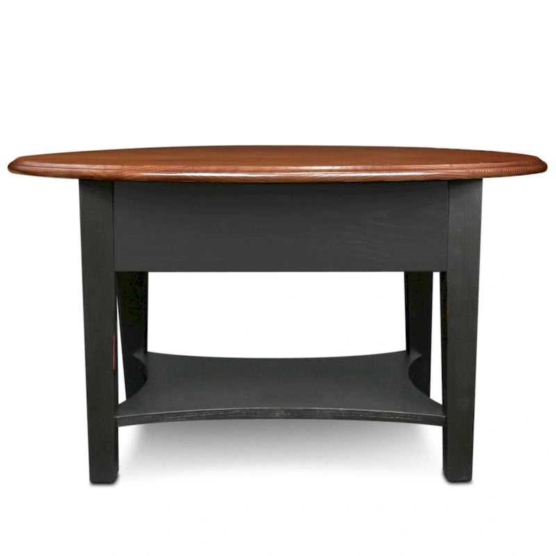 Table basse ovale à un tiroir avec étagère Leick Home