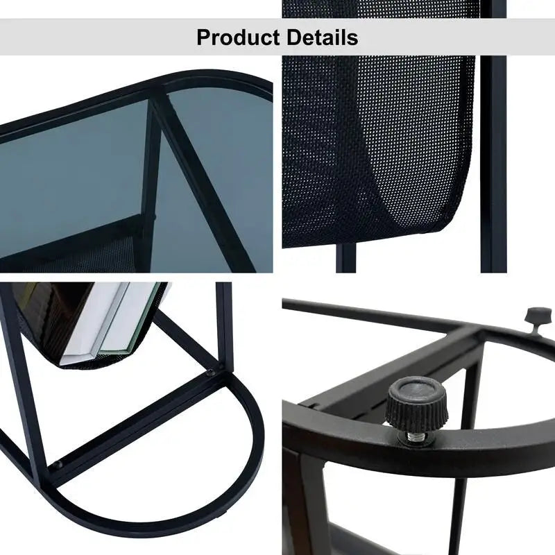 Tables d'appoint ovales étroites, lot de 2 tables d'extrémité avec rangement organisateur