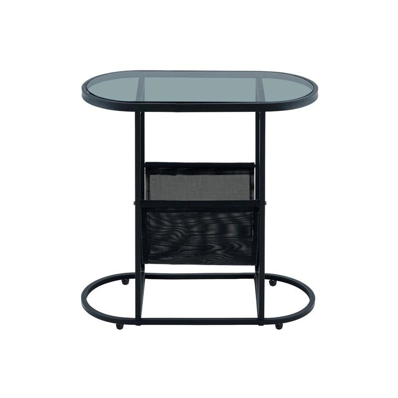 Tables d'appoint ovales étroites, lot de 2 tables d'extrémité avec rangement organisateur