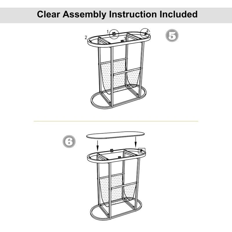 Tables d'appoint ovales étroites, lot de 2 tables d'extrémité avec rangement organisateur