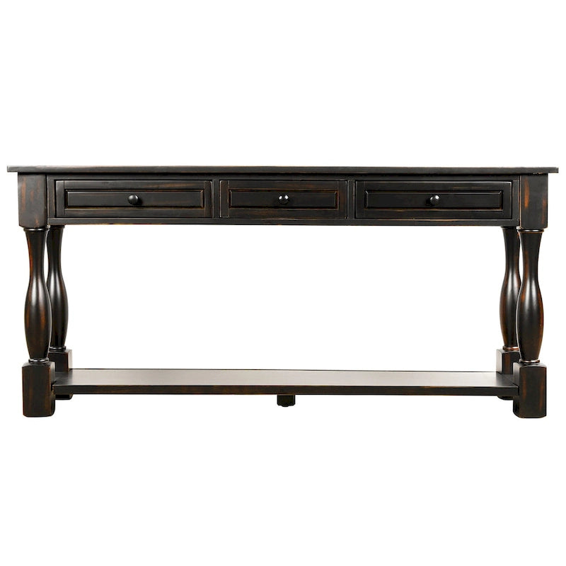 Table console Nestfair de 162 cm de large avec tiroirs et étagère